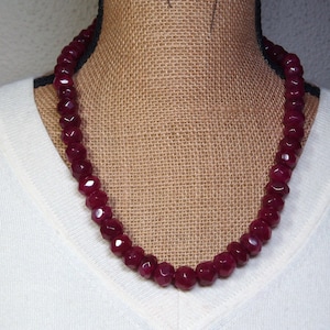 Huge, Massive,  901.00 Carats of Rich Montana Corundum Red Ruby Faceted Real Earth Mined Gemstones Necklace