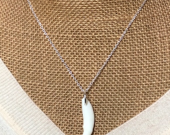 Genuine Alaska Timber Wolf Tooth, 925 Sterling Silver Necklace
