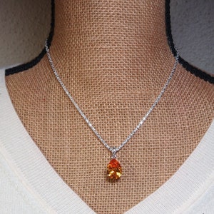 Rare AAA Yellow Topaz Teardrop 23.00 Carats Gemstone,Solid Stamped 925 Sterling Silver Necklace