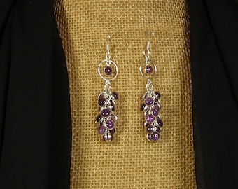 Amethyst Edelsteine und .925 Silber Ohrringe