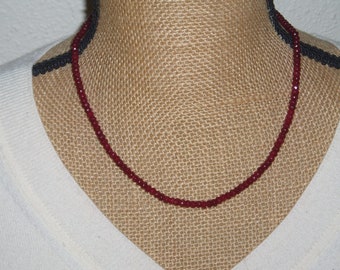 189.00 Carats of Rich Deep Red Faceted Garnet Real Earth Mined  Gemstones Necklace