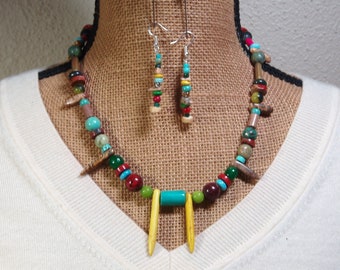 Exotic is here and so are the Colors of Gemstones, 925 Silver Statement Necklace and Earrings