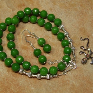 Faceted Arizona Green Peridot Real Earth Mined Gemstone 925 Silver Necklace and Earrings image 3