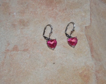 22.00 Carats of Pink Sapphire Heart Shaped Gemstones,925 Silver Earrings