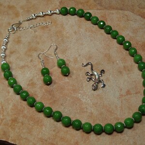 Faceted Arizona Green Peridot Real Earth Mined Gemstone 925 Silver Necklace and Earrings image 2