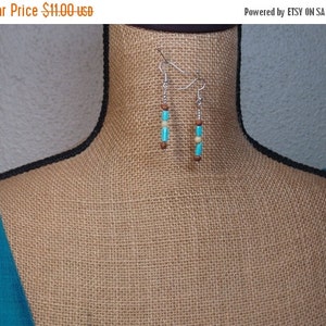 Natural Turquoise,Real Dried Lemon Seed Bead, Topaz 925 Silver Earrings image 2