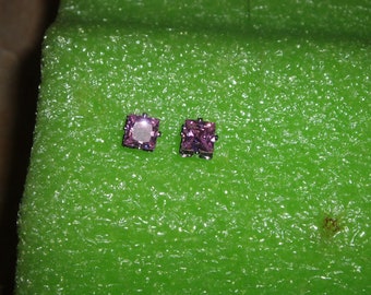 15.00 Carats Square Cut Pink Sapphire Gemstone, 925 Silver Stud Earrings