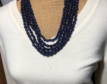 748.00 Carats Dri Lanka Earth Mined Real Sapphire Gemstones 5 Strand Necklace