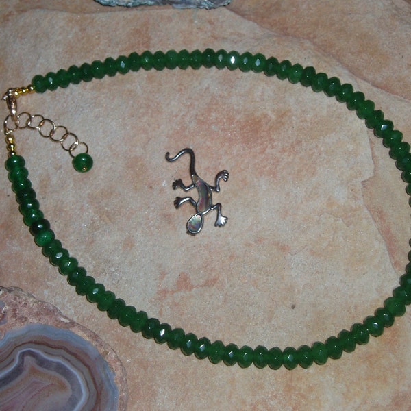 286.00 Carats of Rich Green Faceted Abacus Roundel Zambian Emerald Real Earth Mined  Gemstones, 18K Gold Filled Necklace