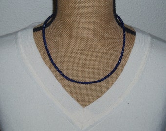 201.00 Carats of Deep Blue Faceted Sri Lank Sapphire Gemstones , 925 Silver Necklace