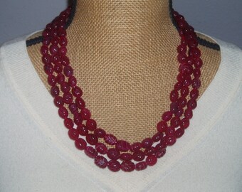 Nouveau 14 mm Brésil Red Ruby Gemstone pièce Perles Collier 35" Nouveau 14 mm Brésil Red Ruby Gemstone pièce Perles Collier 35"