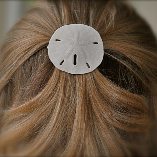 Sand Dollar Hair Barrette, Beach Wedding, Sand Dollar, Mermaid Hair, Nautical Wedding, Beach Bridal, Summer Hair Clip,Gifts for beach lovers