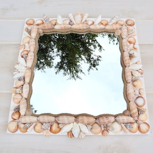 Beach Coastal Mirror made with Natural Seashells