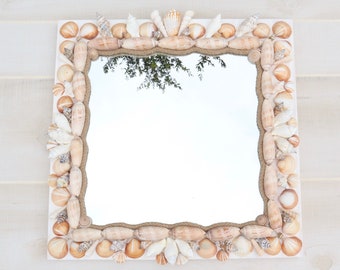 Seashell Mirror Coastal Beach Home Decor