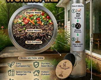 Wormspire™ Vertical Composter – Durable Steel Worm Tower for Easy Composting