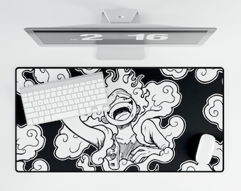 Custom Luffy One Piece Black Desk Mat Unofficial Playmat