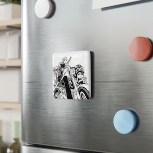 Custom Roronoa Zoro and Chopper One Piece Unofficial Magnet Square White