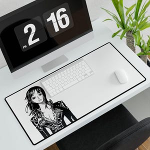 Custom Nico Robin One Piece Minimal White Desk Mat Unofficial Playmat