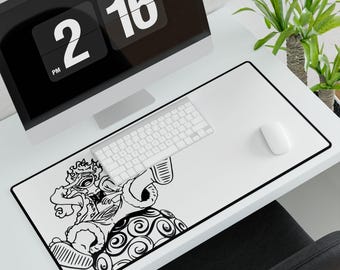 Custom Luffy One Piece White Desk Mat Unofficial Playmat