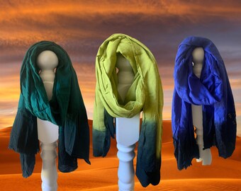 Écharpe touareg indigo authentique - turban du désert unisexe et tour de tête - style berbère fait main du Maroc - écharpe cadeau parfait pour lui ou elle