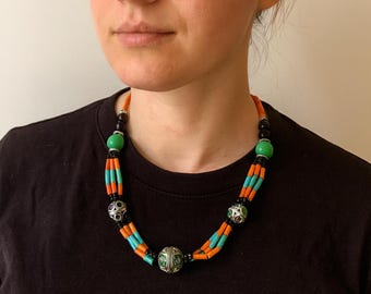 ベルベルネックレス：モロッコのエナメルトライバルジュエリー - Etsy 日本