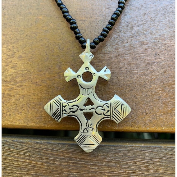Handmade Tuareg Axe Necklace, Moroccan Berber Tribal Jewelry