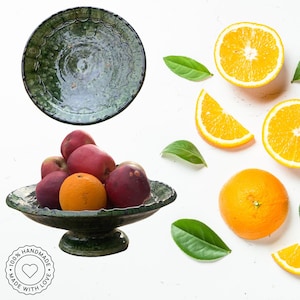 Große marokkanische Vintage Tamegrouge Servierplatte - Handgefertigte Keramik Servierplatte, Geschmacksverstärkung, Servierkuchen & Obstschale, 30 cm (12 ") Durchmesser