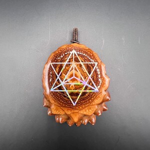 Natural Pinecone Pendant Necklace, Wire Wrapped Pinecone Pendant, Festival, Nature Jewelry, Sacred Geometry, Merkaba Pendant, KoneKnobbler