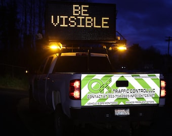 Custom Reflective Tailgate Graphics | Custom Truck Tailgate Decal | Company Logo Tailgate Wrap | Business Truck Lettering | Printed Chevrons