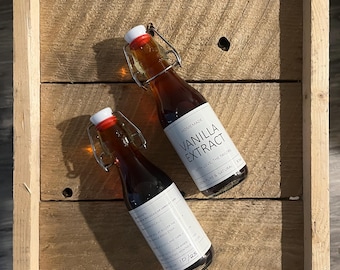 Custom Homemade Vanilla Extract Labels | Vanilla Gift Bottle Labels | DIY Vanilla Extract Gift Tags | Christmas Baking Gift Labels | Vanilla