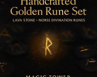 Handmade Elder Futhark Rune Set on Lava Stone | Limited Edition | Divination Tools | Hand Crafted