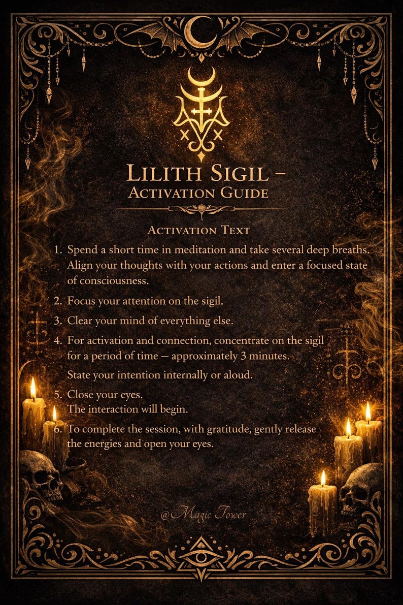 Text Sigil Lilith Sigil — Hand-drawn Occult Symbol - Etsy