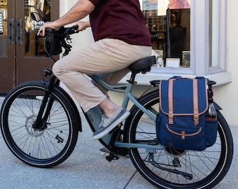 Water-Resistant Double Pannier Backpack: 16" Laptop, Bike Commuter Bag