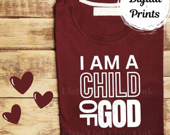 Soy un hijo de Dios, Diseño Cristiano, PNG (Descarga Instantánea)