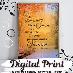 Ecclesiastes 3:1 Bible Verse Print, Christian Wall Art (Digital Download)