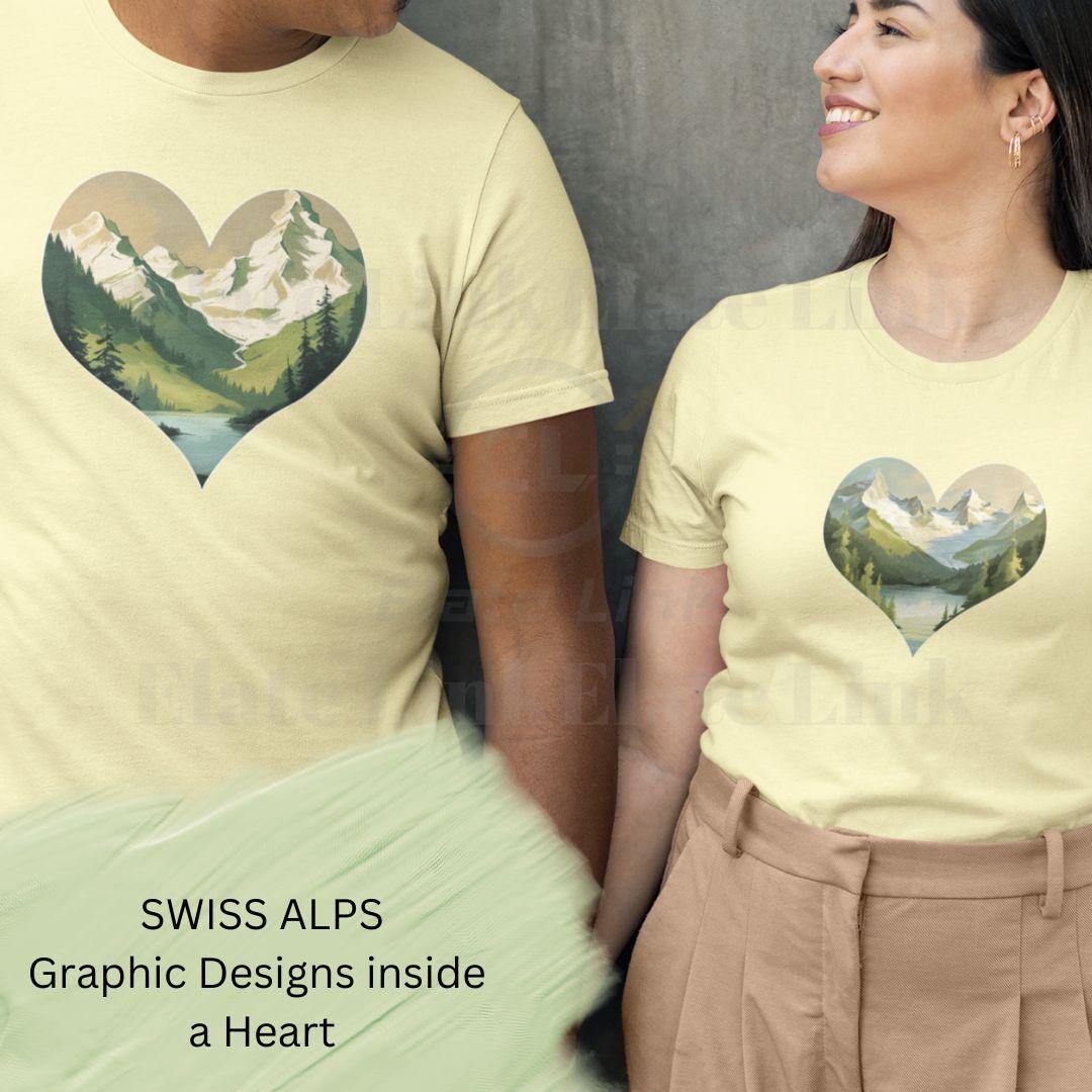 Swiss Alps Heart PNG Designs: T-shirt Graphics (digital Download) - Etsy