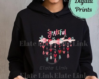 Diseño sencillo y agradecido, diseño de San Valentín, sublimación (descarga digital, PNG)