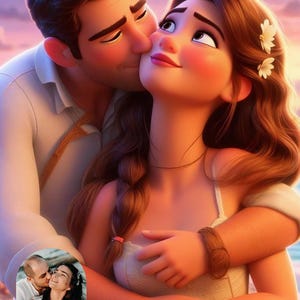 Custom 3D Carton Couple Portrait, Personalised Family & Animation Style Digital