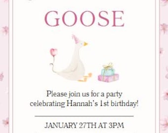 One Silly Goose 1st Birthday Invite