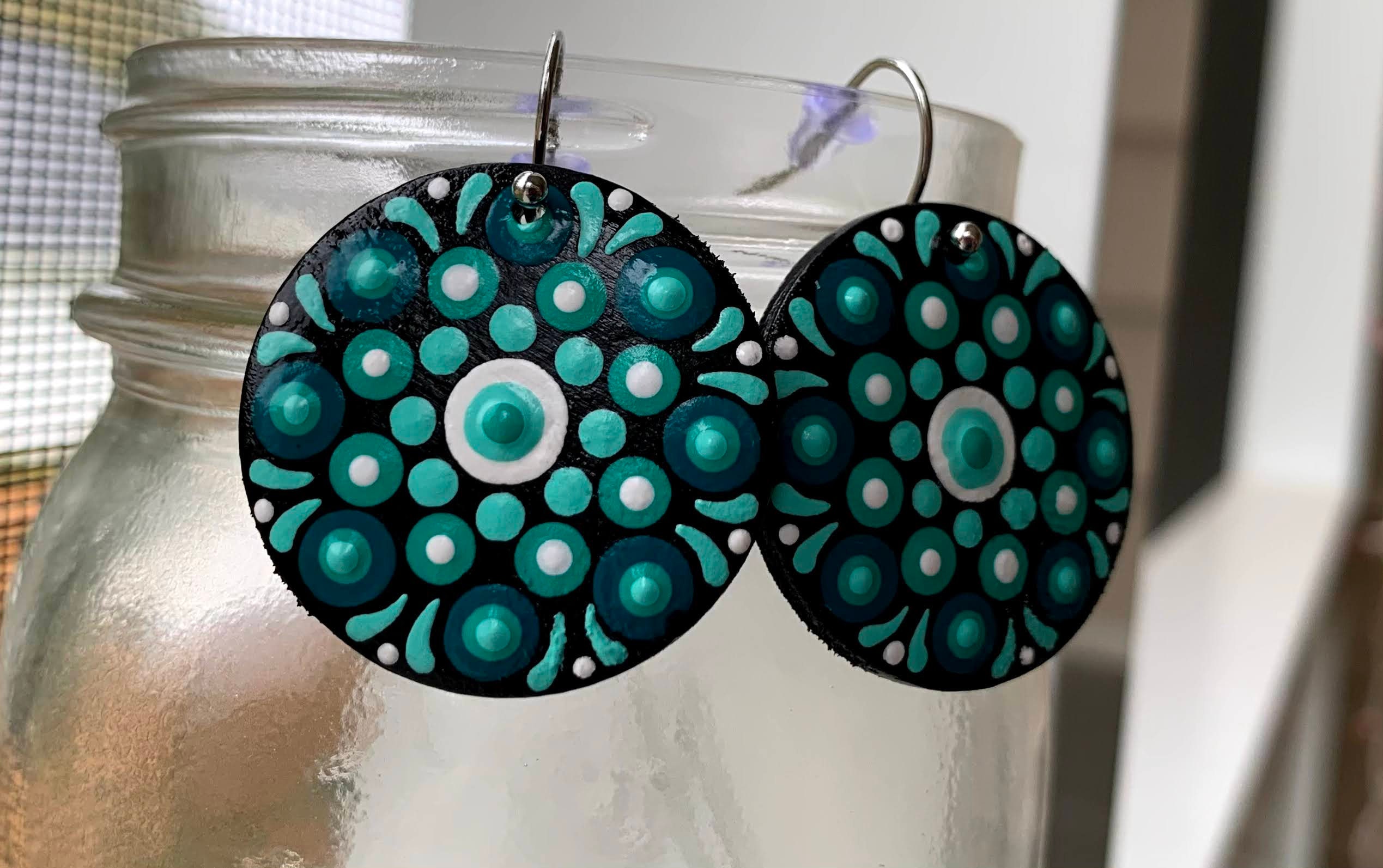 Boucles d'oreilles Mandala en cristal vintage