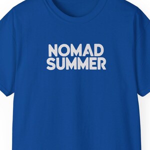 Nomad Summer T-Shirt | Travel Typography Tee, Minimal Black Graphic Shirt image 1