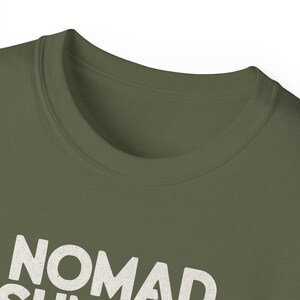 Nomad Summer T-Shirt | Travel Typography Tee, Minimal Black Graphic Shirt image 10