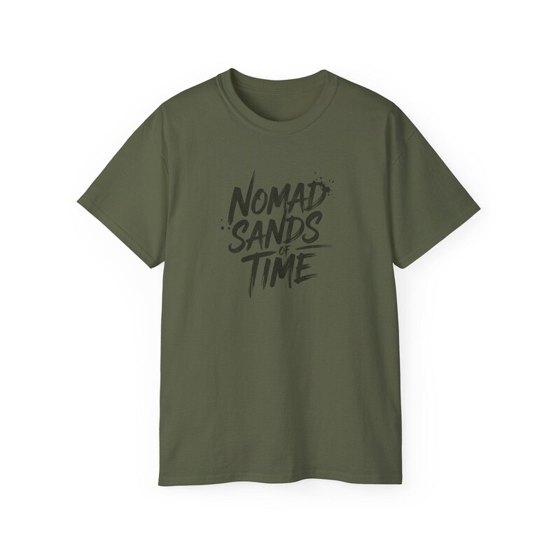 Nomad Sands of Time T-Shirt | Script Typography Desert Theme Gift Tee image 4