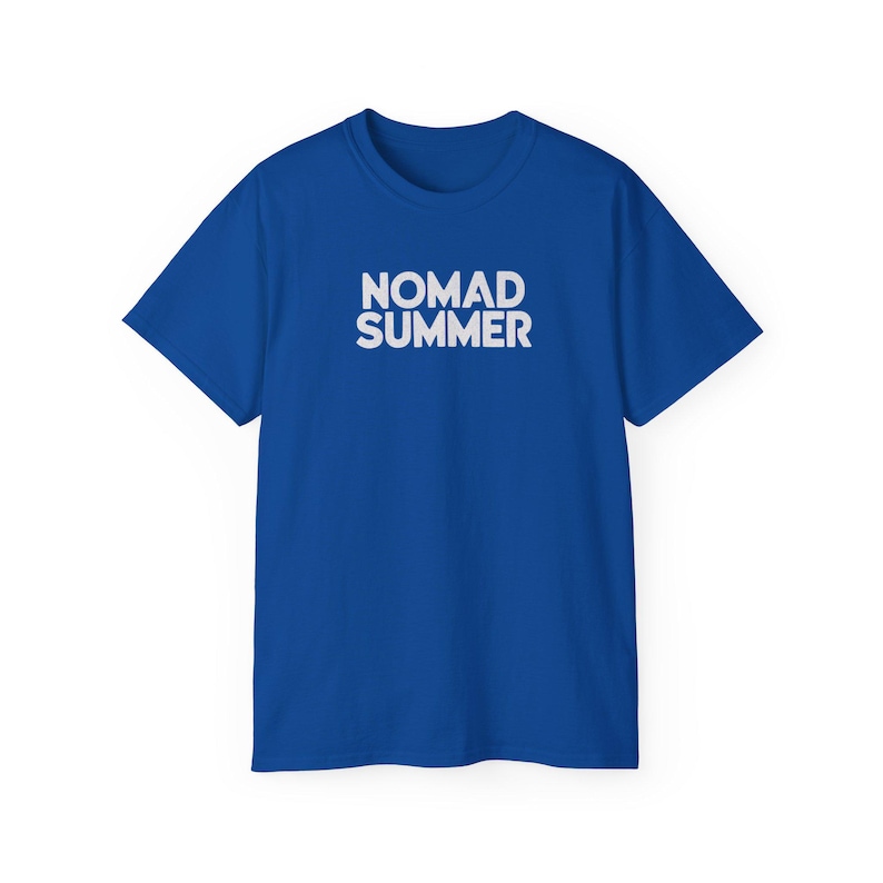 Nomad Summer T-Shirt | Travel Typography Tee, Minimal Black Graphic Shirt image 1