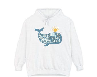 Coastal Vibes Hoodie, Garment-Dyed Cotton-Blend, Beach Apparel