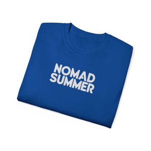 Nomad Summer T-Shirt | Travel Typography Tee, Minimal Black Graphic Shirt image 14