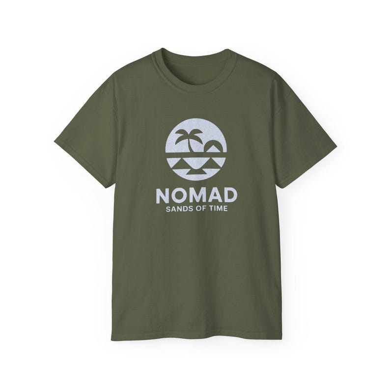 Nomad Sands of Time T-Shirt | Retro Script Desert Logo image 3
