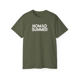 Nomad Summer T-Shirt | Travel Typography Tee, Minimal Black Graphic Shirt image 3