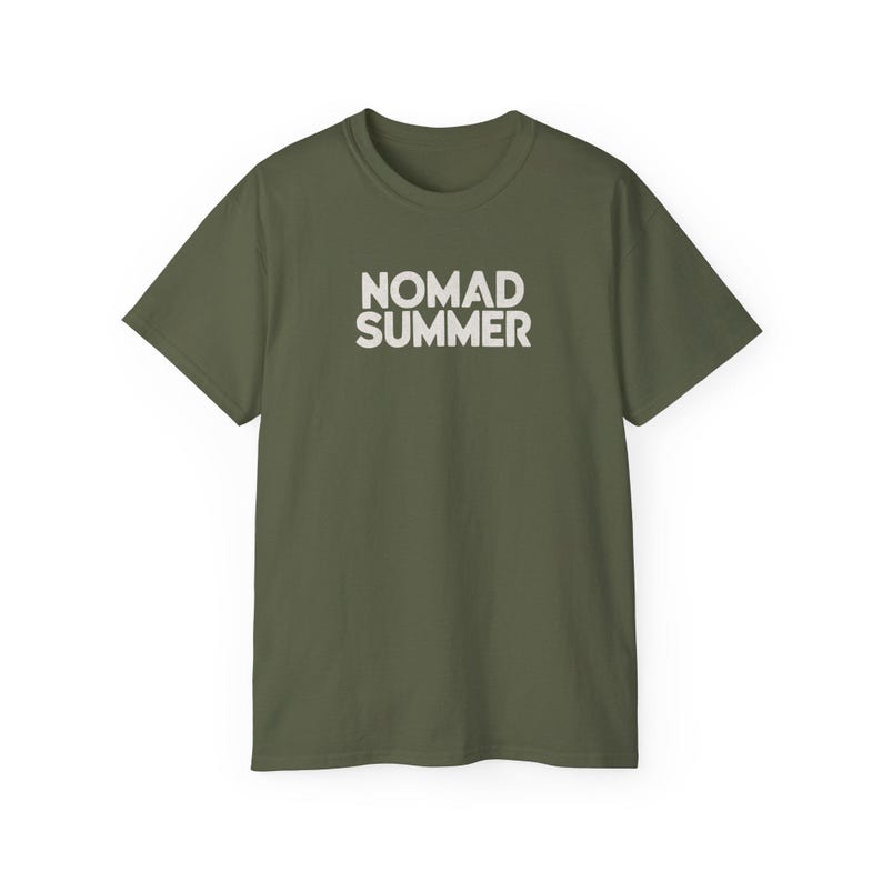 Nomad Summer T-Shirt | Travel Typography Tee, Minimal Black Graphic Shirt image 3