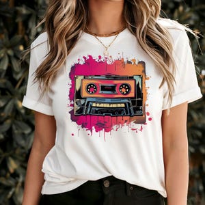Vintage Cassette Tee - Retro Music Box Shirt - Cassette Tape Graphic T-Shirt - 80s 90s Throwback Outfit - Gift for Him & Her - Unisex Outfit